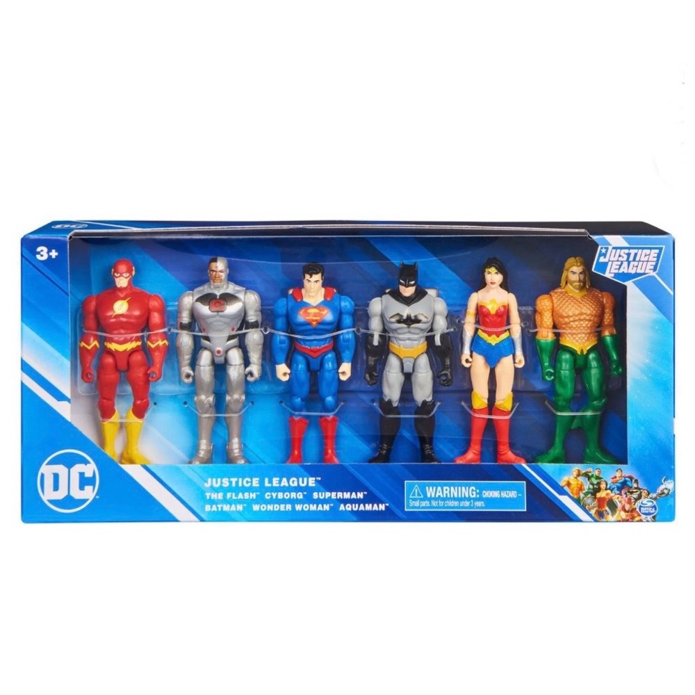 DC Justice League 6-pack 4” Action Figure Set Flash Superman Wonder Woman Batman